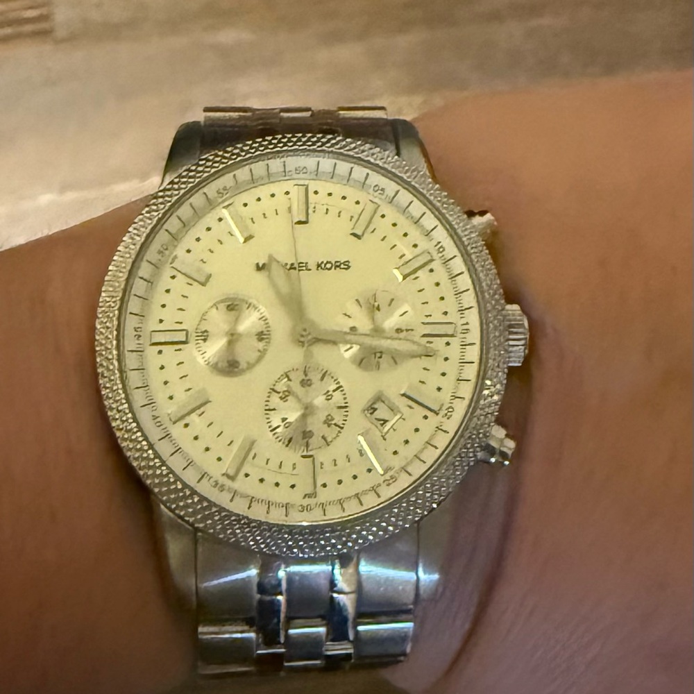 Michael Kors Silver Watch with Light Dial